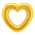 Large shiny metallic gold hollow heart shaped foil balloon for party decoration - 42-Inch Hollow Heart / Gold