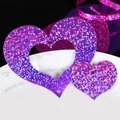 Purple laser glitter PVC heart shaped sequins for wedding and party balloon decoration - Heart (Mixed Sizes) / 760 Pieces/Pack / Purple