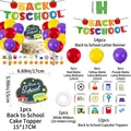 Back to School party decoration set with banners, balloons, and cake toppers - Back To School Party Kit Three (DAC200)