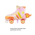 Retro 80s style pink roller skate aluminum foil balloon for party decoration, 64x54cm size - 64x54cm