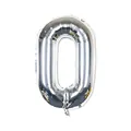 Large 32-inch silver foil number 0 balloon perfect for birthday and wedding parties - Number 0 / 32 inch / Silver