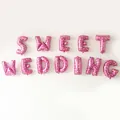 Ballons en aluminium rose motif cœur SWEET WEDDING pour décoration de mariage - Sweet Wedding / Rose