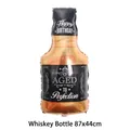 Whiskey bottle shaped foil balloon featuring Aged to Perfection text for party decor - Whiskey Bottle / 87x44cm