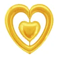 Élégant ballon en aluminium doré double cœur pour la décoration de la Saint-Valentin - Cœurs Liés de 41 Pouces / Or