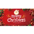 Festive Christmas backdrop banner featuring Santa Claus and Merry Christmas text - Christmas English Style 2 / 120x90cm / Red