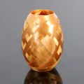Solid orange oval-shaped curling ribbon for gift wrapping and wedding balloon decoration - 10mx5mm / Gold