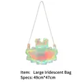 Globo iridiscente grande con forma de bolso para decoración de fiestas, 49cm x 47cm - L / Arcoíris iridiscente