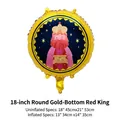 Globo de papel de aluminio dorado de 18 pulgadas con el Rey Mago para el día de los Reyes Magos - Globo Redondo 18 Pulgadas Fondo Dorado Rey Rojo