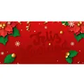 Festive red Christmas backdrop banner with Spanish Feliz Navidad text and floral decor - Christmas Spanish Style 2 / 120x90cm / Red