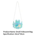Bolso de hombro holográfico iridiscente para niñas, accesorio de 32x35cm - S / Azul Iridiscente