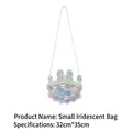 Globo holográfico con forma de bolso para decoración de fiesta de cumpleaños niñas 32x35cm - S / Arcoíris iridiscente