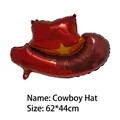 Grande palloncino decorativo in alluminio a forma di cappello da cowboy, 62x44cm - Cappello da Cowboy Rosso / 62x44cm