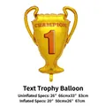 Golden championship trophy foil balloon with number 1 for sports themed party decor - Champion #1 Trophy / 1 Piece