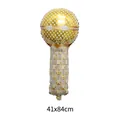 Large golden microphone shaped foil balloon for 80s retro theme party decor 41x84cm - 41x84cm