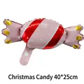 Globo de papel de aluminio de caramelo de Navidad rosa con rayas, decoración 40x25cm - Mini Caramelo de Navidad