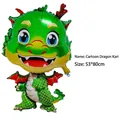 Cute green cartoon dragon foil balloon for Chinese New Year home decoration, 53x80cm - Green Dragon Kari / 53x80cm