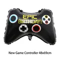 Black game controller shaped aluminum foil balloon for gaming birthday party theme, 48x69cm - 48x69cm