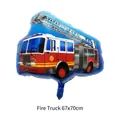 Large cartoon fire truck shaped foil balloon for fire department party decor 67x70cm - Fire Truck