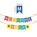Back to School Welcome Back Banner Decoration with 4.72x6.69 Inch Single Flag Size - Welcome Back Banner (DAC200)