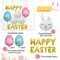 16-delige paasballon-set met konijnenkop en gouden 'Happy Easter' folie letters - Set 1