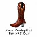Palloncino in alluminio a forma di stivale da cowboy per feste western, 45,5x80cm - Stivali da Cowboy Bronzo
