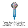 Microphone shaped foil balloon for 80s retro disco theme party decorations and gifts - 18x45cm