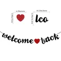 Welcome Back glitter banner for school classroom decorations with size measurements - Letter Bunting