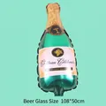 Champagne bottle shaped aluminum foil balloon for birthday party decoration, 108x50cm - Beer / 108x50cm