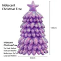 Grand ballon de Noël irisé violet de 100 cm pour une décoration de fête festive élégante - Noël arbre / 100x63cm / Violet Iridescent