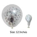 12 inch transparent Christmas balloon with silver snowflake confetti pattern - Latex Balloon Pack / Latex Pack / Transparent Snowflake Sequin