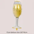 Large golden champagne flute foil balloon for party decoration, size 100x40cm - Champagne Glass / 100x40cm