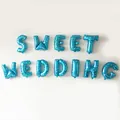 Ballons en aluminium bleus SWEET WEDDING avec motif étoiles pour décoration de fête - Sweet Wedding / Bleu