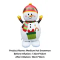 Standing Christmas snowman balloon for festive holiday party decorations and events - Medium Snowman with Hat / 130x68cm (Before Inflation)