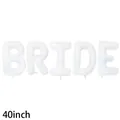 Large 40 inch white foil alphabet balloons spelling BRIDE for bridal shower decorations - BRIDE / 40 Inch / White