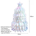 Grand ballon de Noël holographique irisé en forme de sapin pour décoration de fête 100cm - Noël arbre / 100x63cm / Blanc Perle Irisé