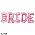 Detailed macro view of 40-inch metallic pink foil balloons spelling the word BRIDE - BRIDE / 40 Inch / Pink