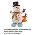 Medium standing Christmas snowman balloon with reindeer design for festive party decor - Medium Snowman with Deer / 130x89cm (Before Inflation)