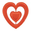 Ballon en aluminium rouge double cœur éclatant pour décorations de la Saint-Valentin - Cœurs Liés de 41 Pouces / Rouge