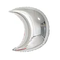 Shining metallic silver crescent moon foil balloon for space themed birthday party decoration - 36 Inch Silver Moon Balloon