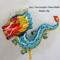 Traditional Chinese dragon foil balloon for Lunar New Year party decoration, blue and gold color - Blue Dragon King