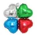 Four-leaf clover heart foil balloons in silver green blue red for party decor - 18 Inch / Clover Heart / Colorful