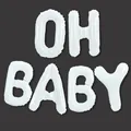 Großes 40-Zoll weißes Folienballon-Set OH BABY Alphabet für Babyparty-Dekorationen - Oh Baby / Weiß