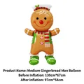 Standing gingerbread man foil balloon for Christmas party decoration, medium size - Medium Gingerbread Man / 130x67cm (Before Inflation)