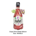 Red champagne wine bottle foil balloon for birthday party decoration, size 48x89cm - Red Wine Glass / 48x89cm