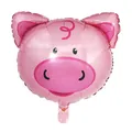 Cute pink cartoon pig head aluminum foil balloon for children's birthday party decorations - Medium Pink Pig Head