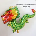 Large green and red Chinese dragon foil balloon for Lunar New Year decorations. - Green Dragon King