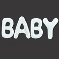 Großes 40-Zoll-Baby-Folienballon-Set in Weiß für die Dekoration von Babypartys - Baby / Weiß