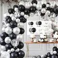 Elegant black white and silver balloon arch kit for wedding and party decoration - HY07-Black White Silver Confetti / Approx 100 Pieces Set