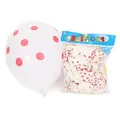 Pack of white and red polka dot latex balloons for party and wedding decorations - 12 Inch / Polka Dot Style / 100pcs Pack / White