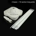 Portable balloon arch kit with water-fillable base and 10 white folding rods - Balloon Arch Kit / 10 Poles + 2 Bases